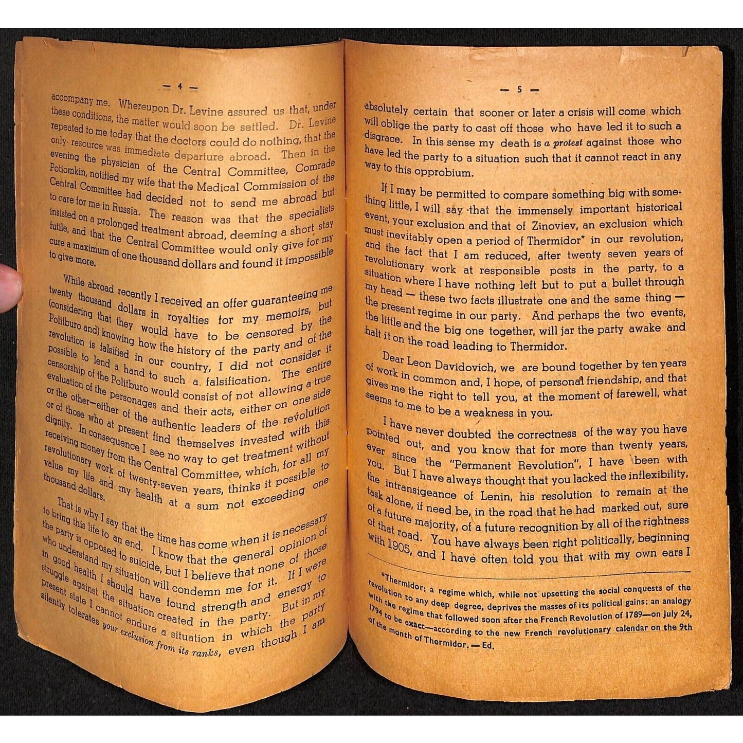 "The Last Words of Adolf Joffe - A Letter to Leon Trotsky" 1950 7pp 1950