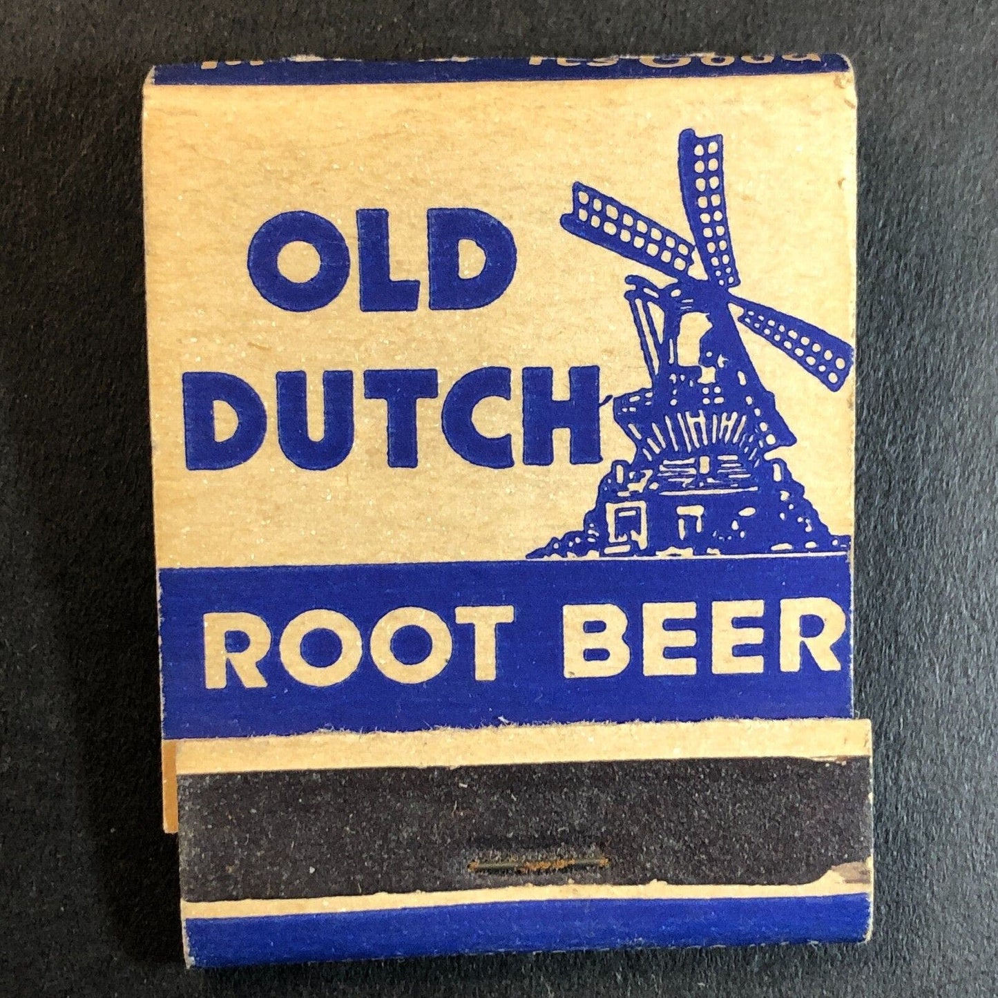 Old Dutch Root Beer Full 20-Sk Matchbook VGC Six-Pack Windmill c1950's