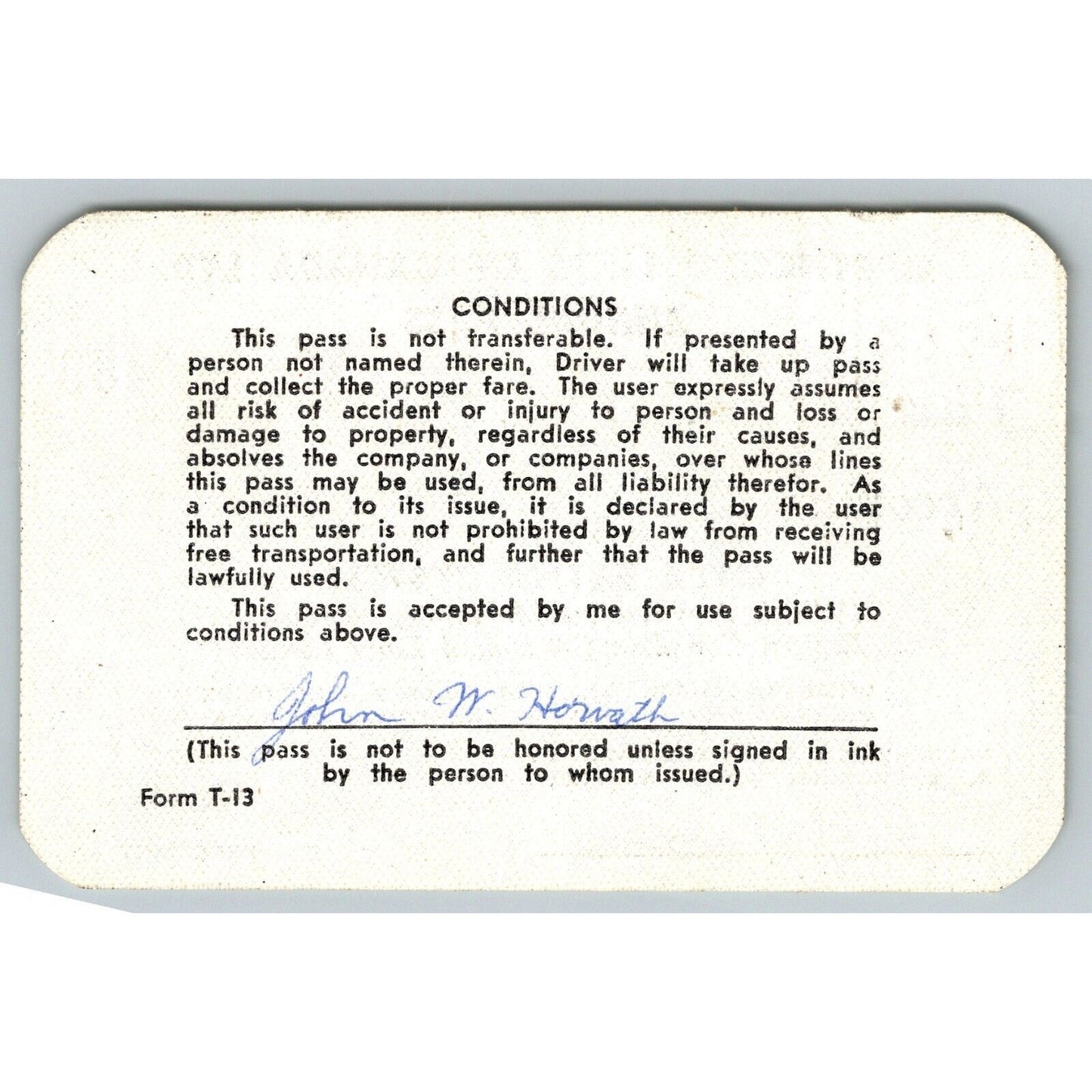 Greyhound Lines of Canada 1964 Annual / Yearly Bus Pass #438