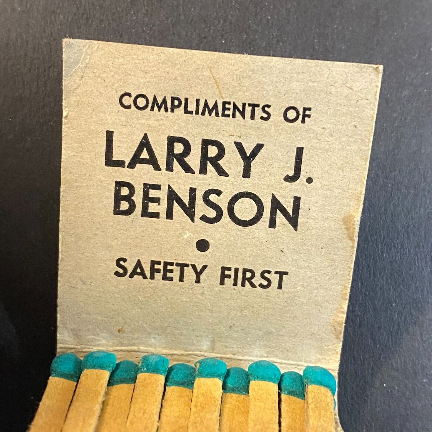 Milwaukee Road Larry J. Benson* Safety First Merry Christmas c1940's Matchbook