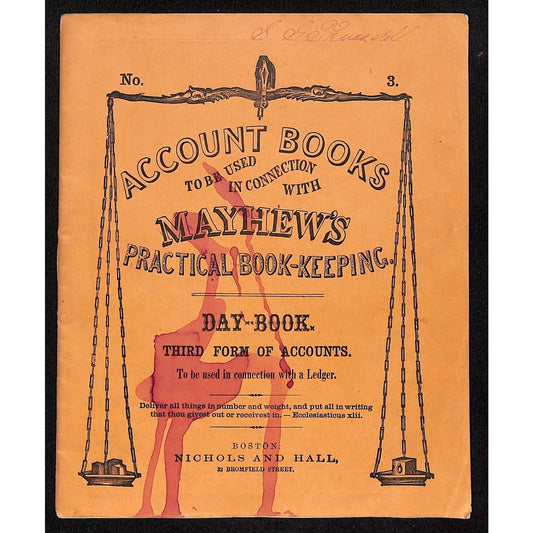 Nichols and Hall / Mayhew's Book-Keeping Account Book for 1860 Merchant 24pp*