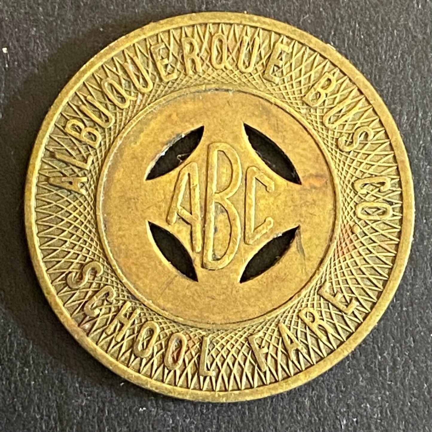 Albuquerque Bus Co. "Good on School Days Only" Transit Token - 23mm (#4)