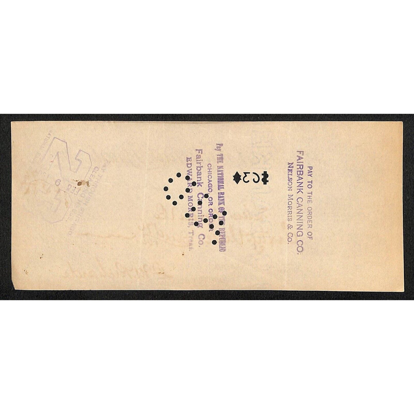 FNB Urbana, IL $63 1901 Bank Check Revenue Stamp w/ University Bldg. Vignettes