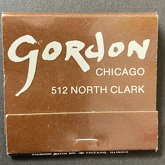 Gordon Restaurant Chicago Full Matchbook c1976-80's Scarce