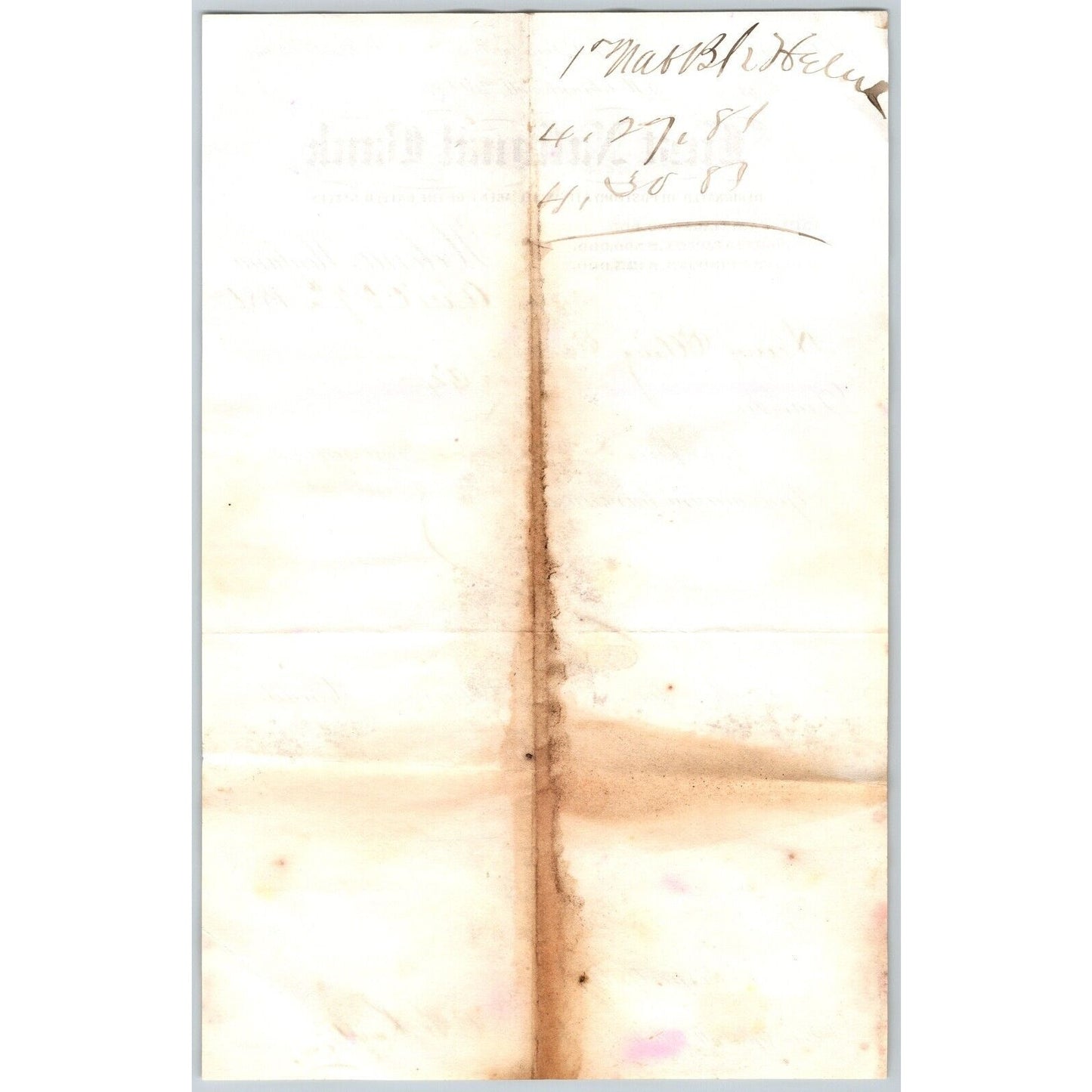 First National Bank Helena, MT 4/27 1881 Payment Advice Henry Elling*