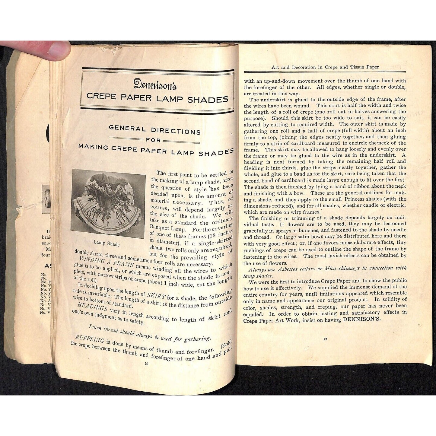 Dennison Manufacturing Crepe and Tissue Paper 1909 Catalog w/ Prices 95pp Scarce