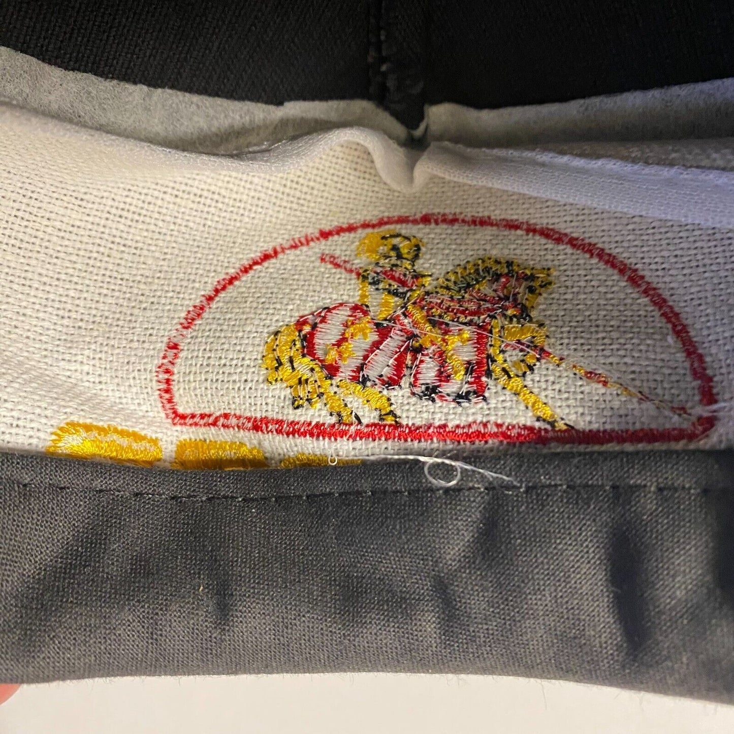 Invader Motor Oil Cap c1980's? 100% Embroidered Cotton Corduroy w/ Rope Brim