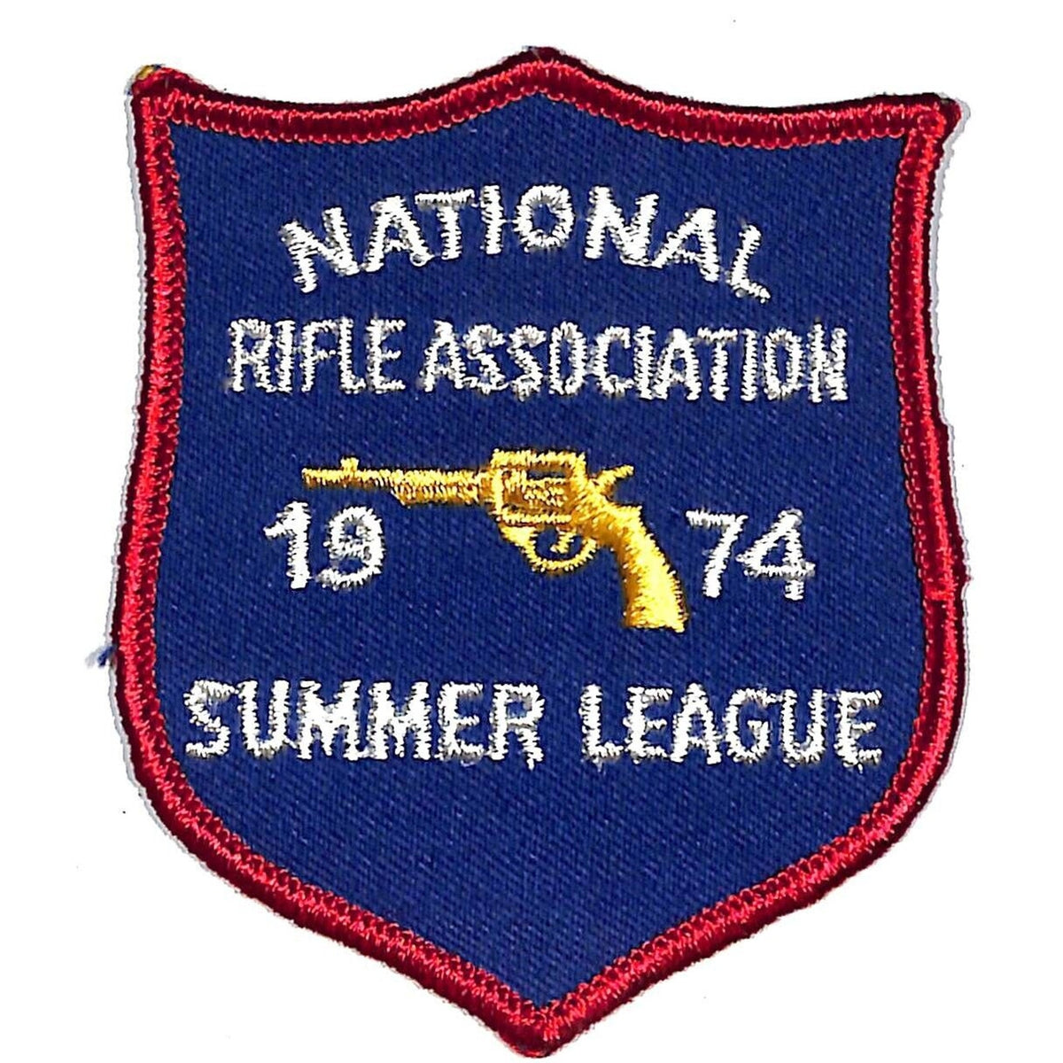 NRA Summer League 1974 Vintage Embroidered Patch 3 1/2" Pistol NOS - VGC