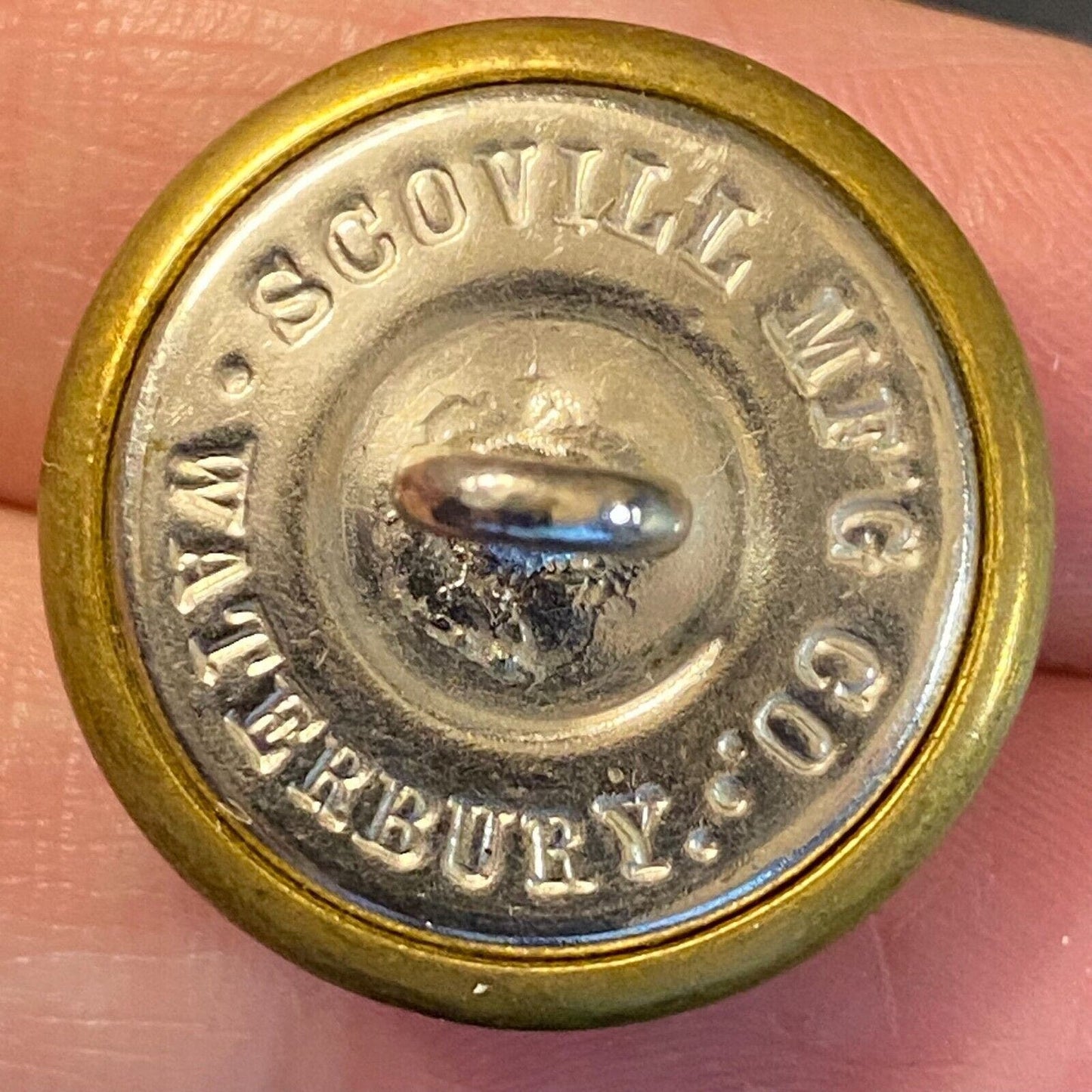 Lackawanna Railroad Uniform Button Brass Convex Scovill Waterbury 22.5mm