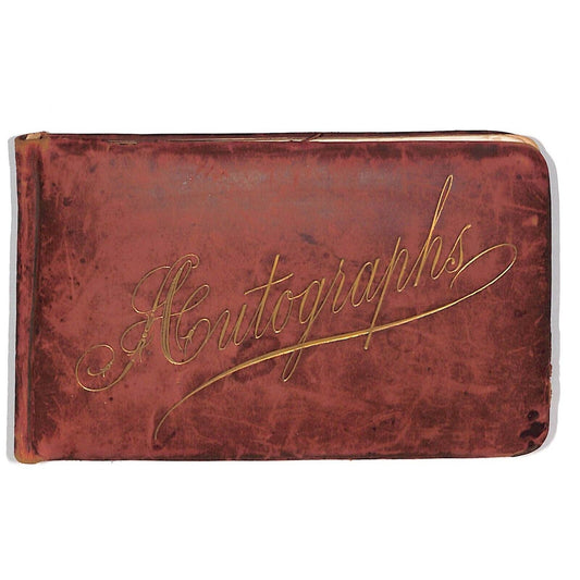 1881 1885 Victorian Signature Book w/ some Color Illustration Pages