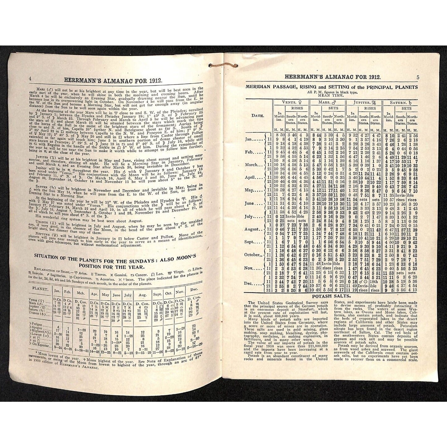 Herrmann's 1912 Almanac w/ Insecticide Extermination Notes 32pp Scarce