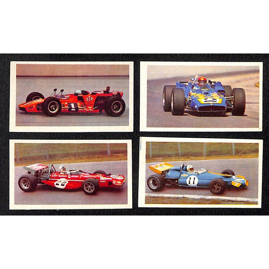 Group of 4 Small Italian Candygum / Auto Sprint Auto Racing Cards (Stickers?)