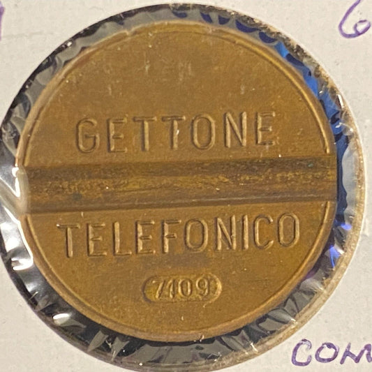 Gettone Telefonico Public Telephone Token 1971 Italy Bronze 24.5mm 7.2g #7109 VG