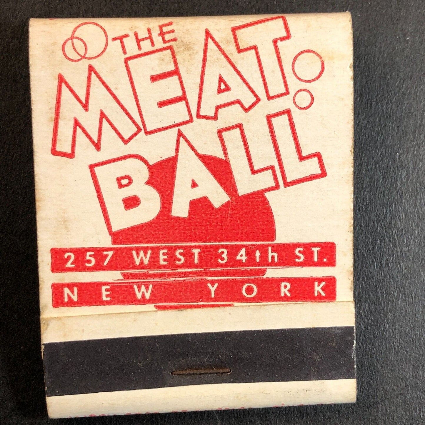 "The Meat Ball" Restaurant NYC Full Matchbook VGC Girlie c1948-50s Scarce