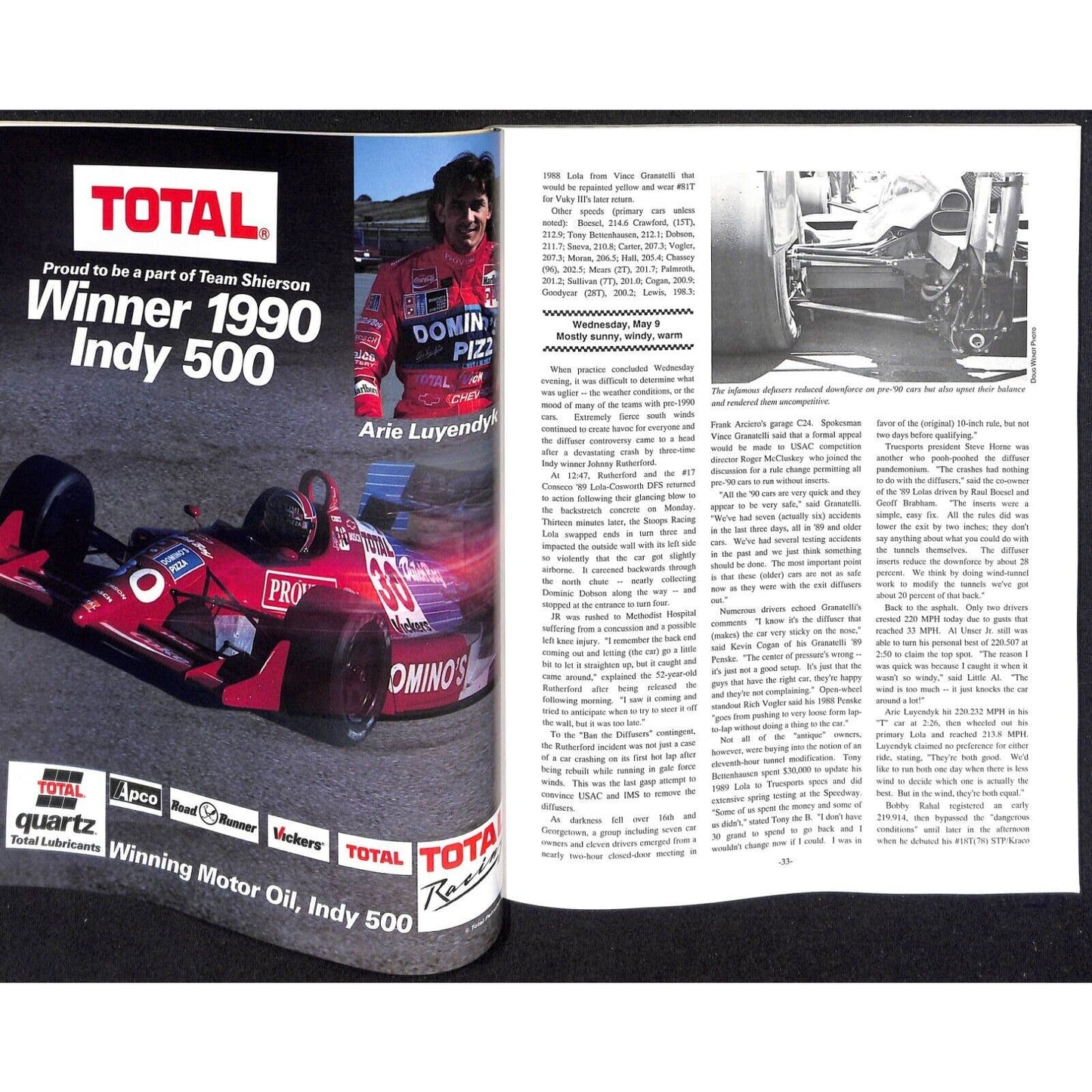 1990 Hungness Indianapolis 500 Yearbook Racing VGC 207pp 1lb 5oz