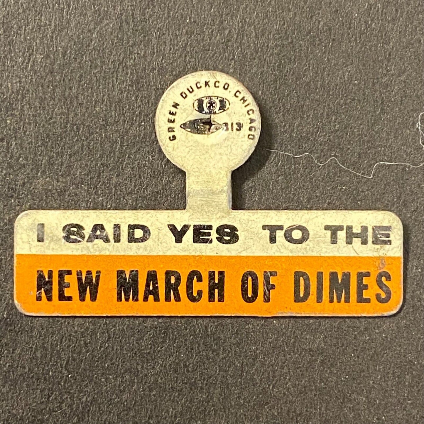 "I Said Yes To the New March of Dimes" 1 1/4" Steel Fold Over Pin