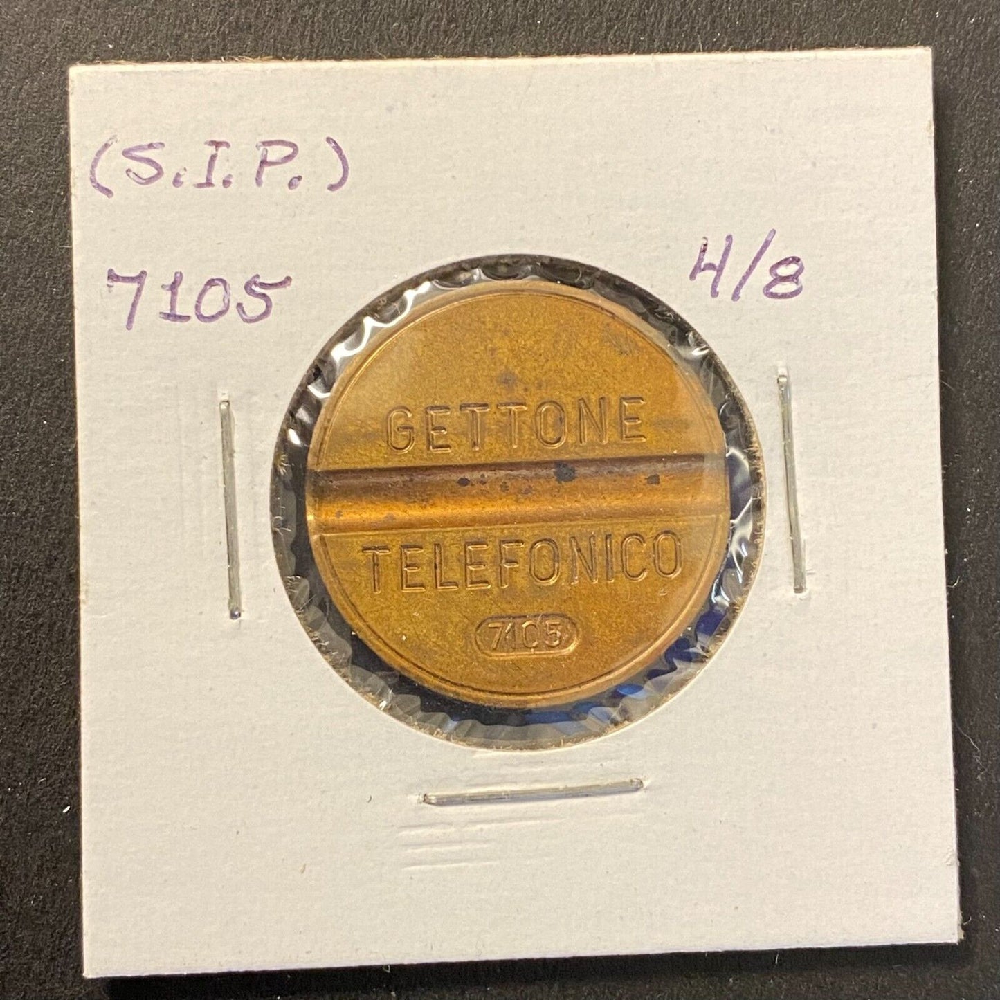 Gettone Telefonico Public Telephone Token 1971 Italy Bronze 24.5mm 7.2g #7105 VG