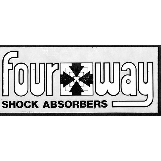 Four Way Shock Absorbers Performance Small Auto Sticker Vintage c1980's Scarce