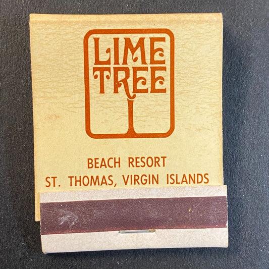 Lime Tree Beach Resort St. Thomas Virgin Islands c1965-73 Full Matchbook VGC