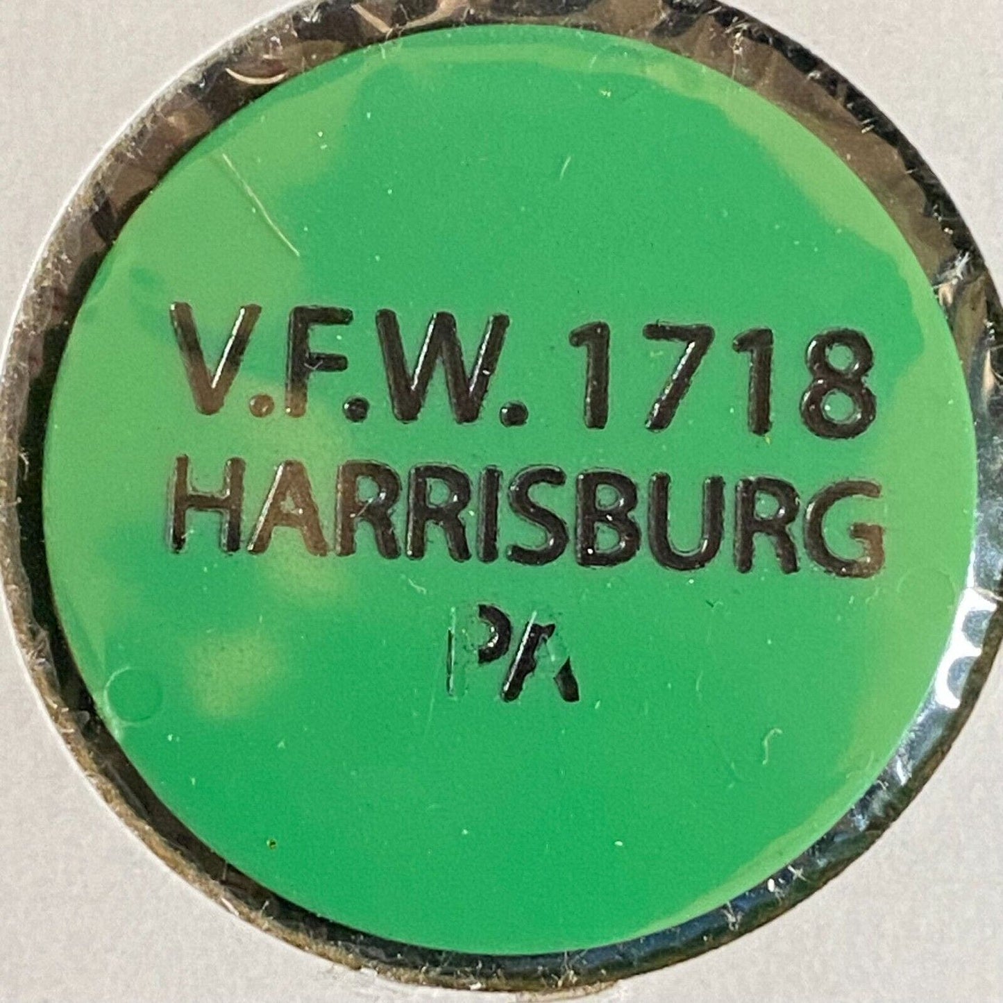 Harrisburg, PA V.F.W. Post 1718 c1970's-80's Plastic "G/F One Whiskey" Token
