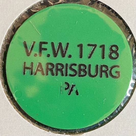 Harrisburg, PA V.F.W. Post 1718 c1970's-80's Plastic "G/F One Whiskey" Token