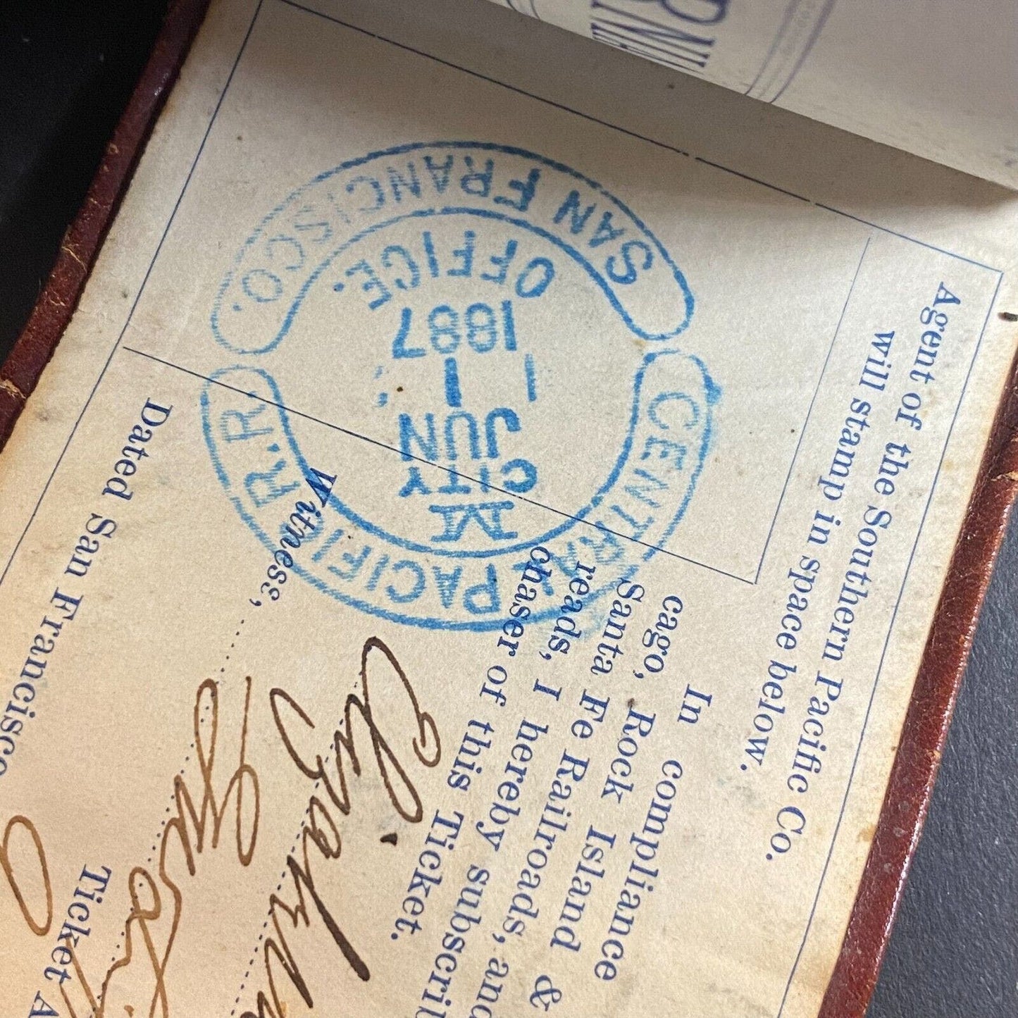 1887 Raymond's Vacation Excursions 2" x 5" Ticket Book w/ Stubs Only Very Scarce
