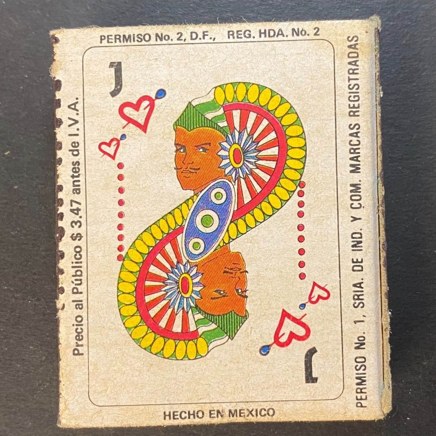 Mexican Comodines "Wild Card" Playing Card Vintage Matchbox c1970's-80's