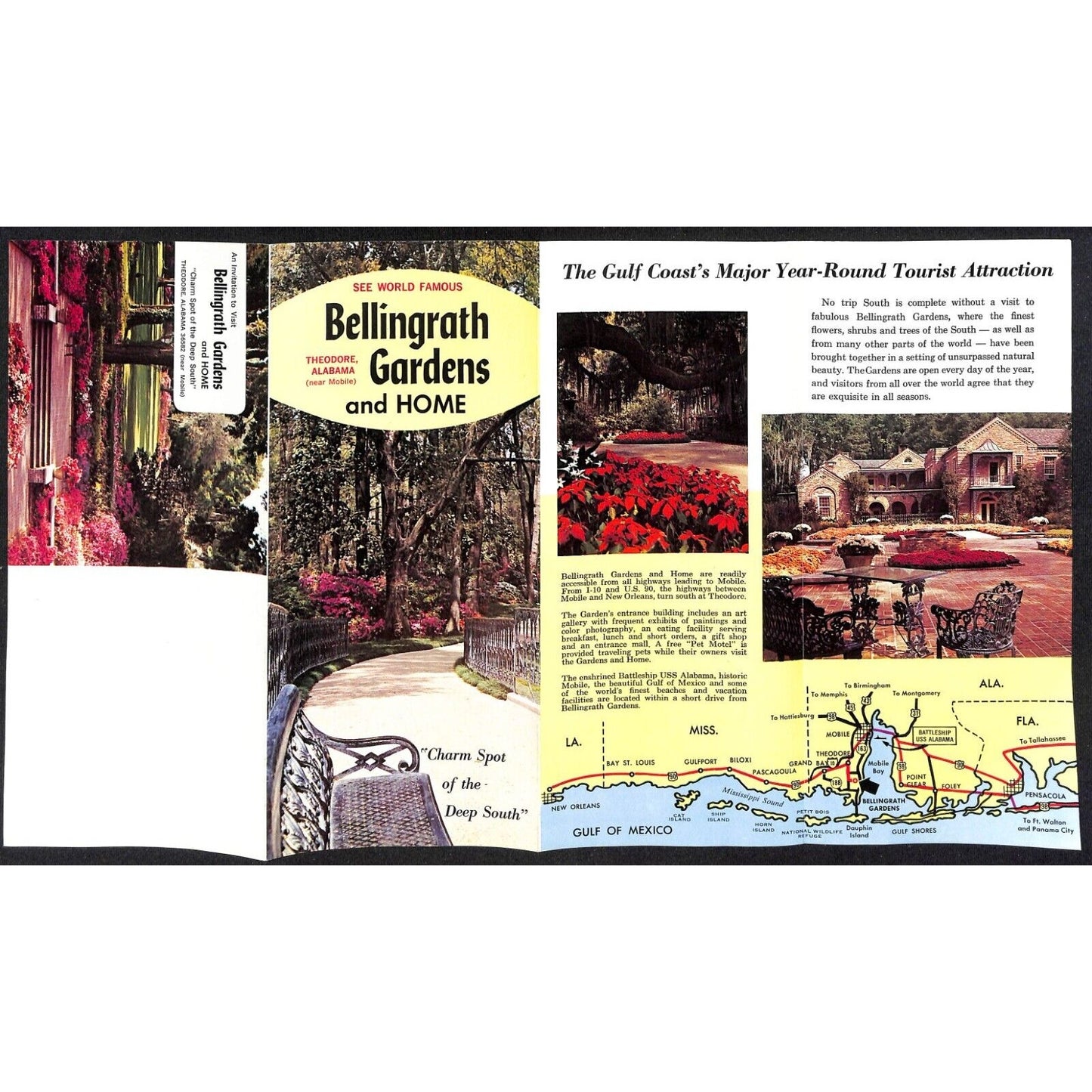 Bellingrath Gardens and Home Theodore, AL c1970 Travel Brochure VGC