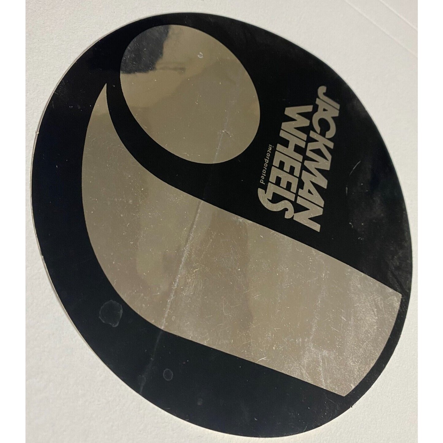 Jackman Wheels Performance 6" Round Original Sticker Black & Mylar c1980's (#1)