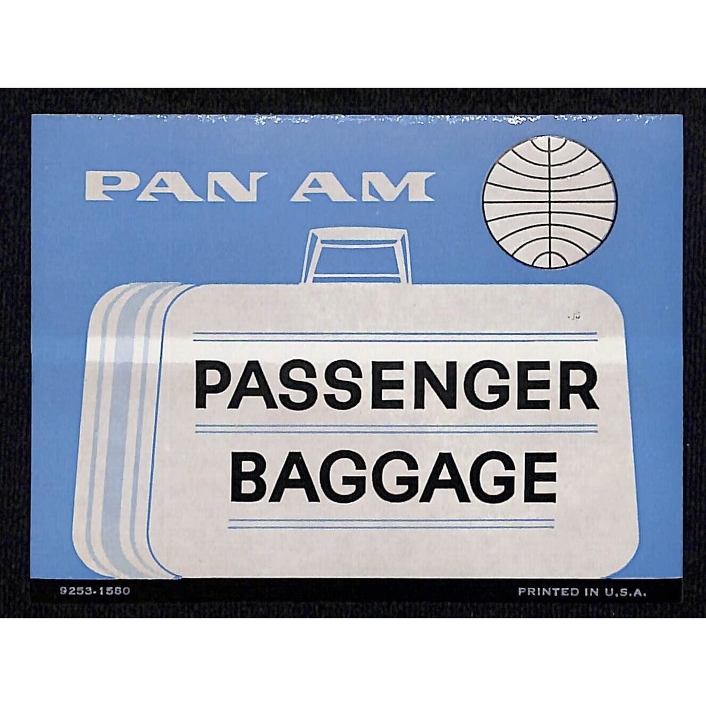 Pan Am Passenger Baggage Sticker 3" x 4" c1968-70's VGC