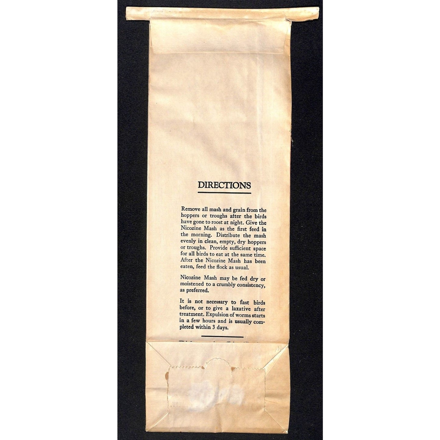 Bieber Feed & Grain Co. Big Timber, MT Hess Nicozine Worming Mash Bag c1955 (#2)