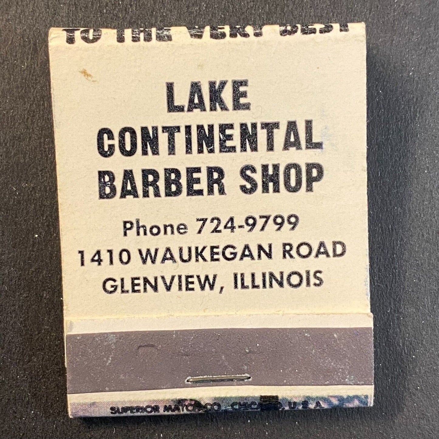 Lake Continental Barber Shop Glenview, IL c1960's-1973 Full Matchbook Girlie VGC
