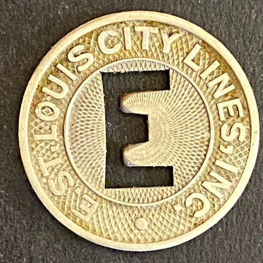 E. St. Louis City Lines G/F One City Fare Transit Token 16mm