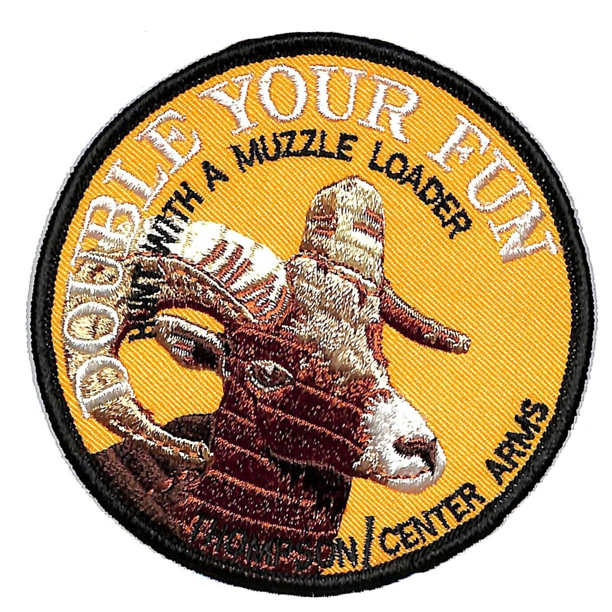 Thompson Center Arms "Double Your Fun" 4" Vintage Patch c1980's-90s Ram