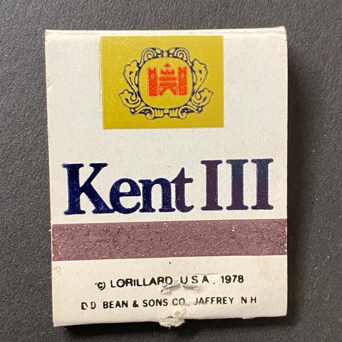 Kent III Cigarettes New! Full Matchbook 1978 Scarce