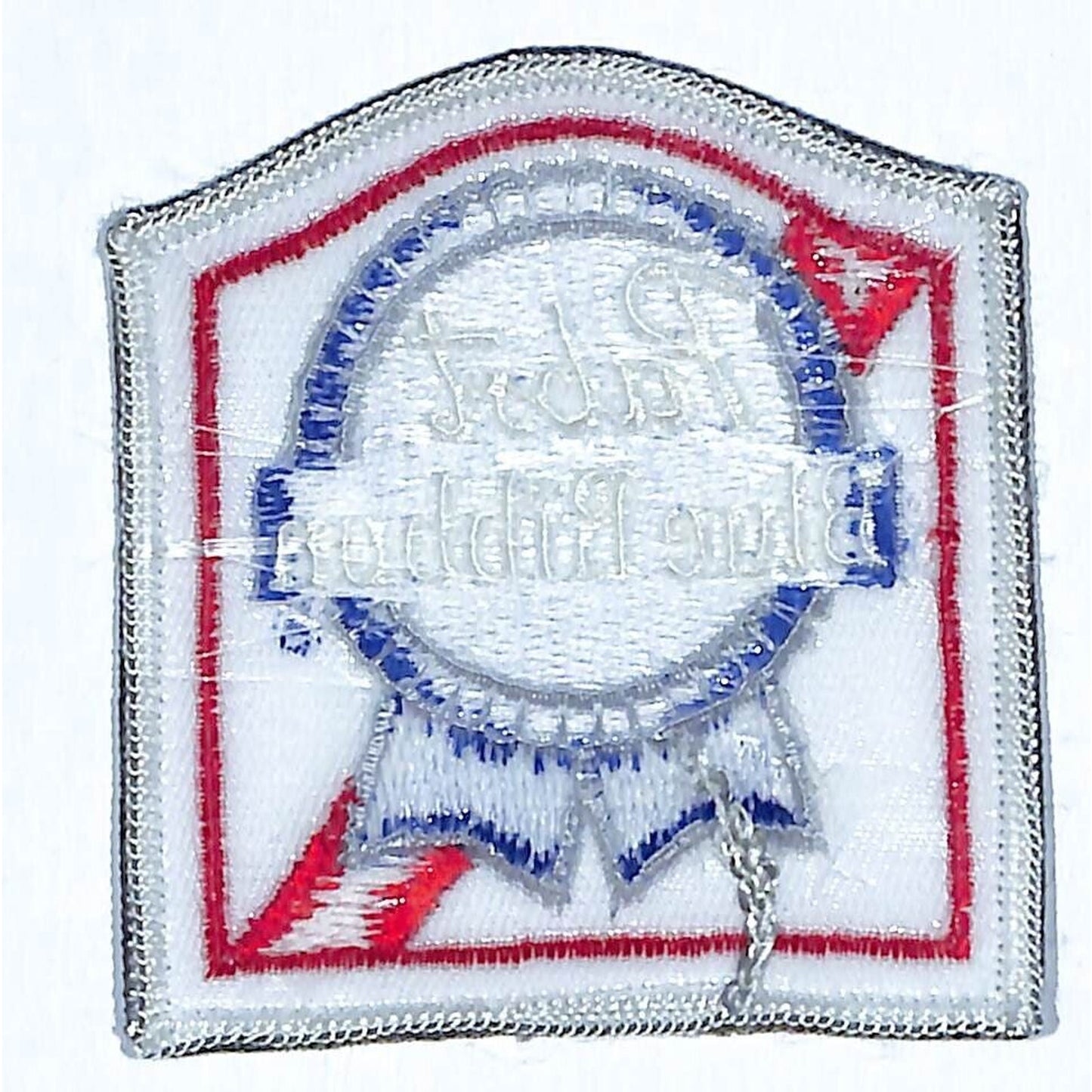 Pabst Blue Ribbon Beer Patch Embroidered Vintage 2 1/2" x 2 3/4" c1975-85 (#2)