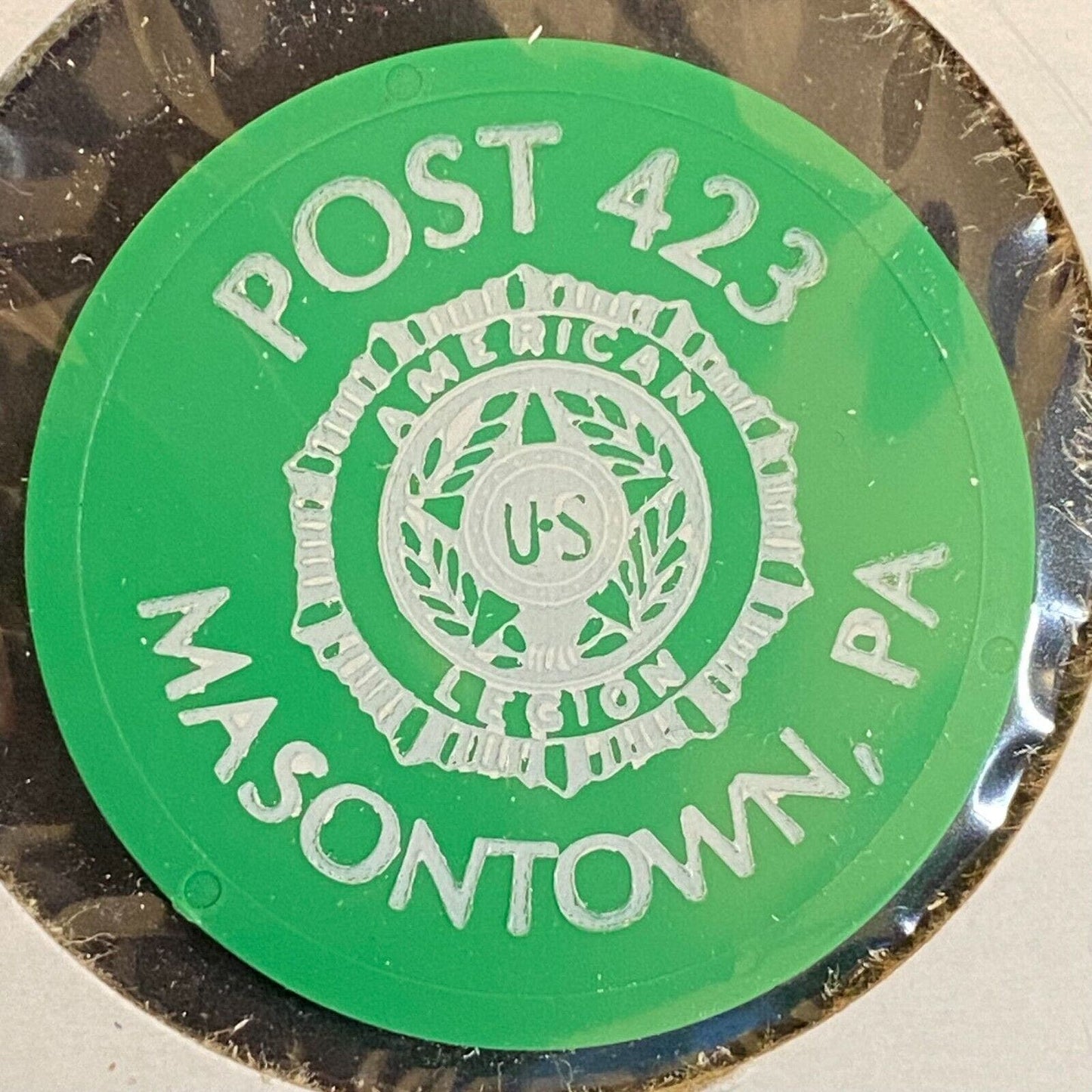 Masontown, PA American Legion Post423 c1980's Plastic Token "G/F One Soda"