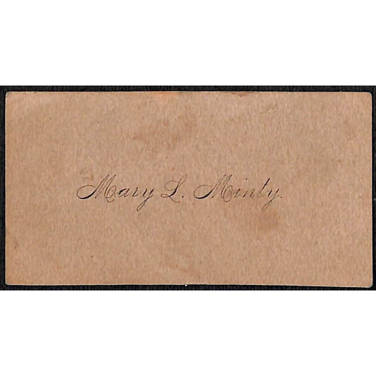 "Mary L. Minly" Victorian Calling Greeting Card