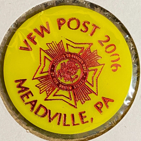 Meadville, PA VFW Post 2006 c1980's Plastic Token "$3.50 Drink"