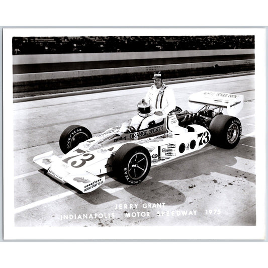Jerry Grant #73 1975 Indianapolis Motor Speedway 8" x 10" Photo IMS Stamp VGC