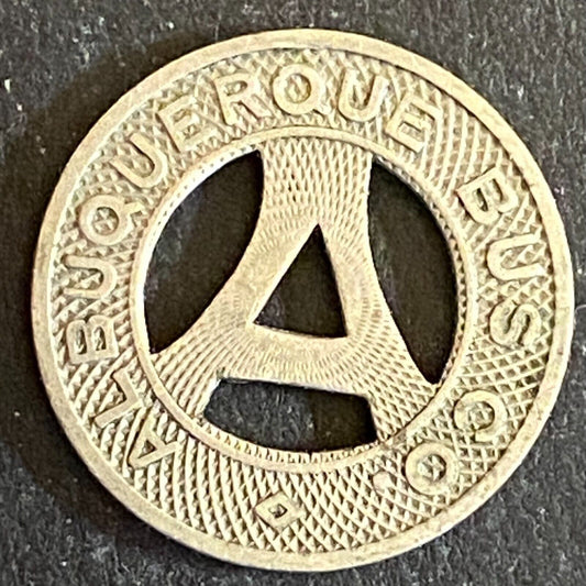 Albuquerque Bus Co. "Health Country" Transit Token 16mm VGC Hanging "A" (#22)