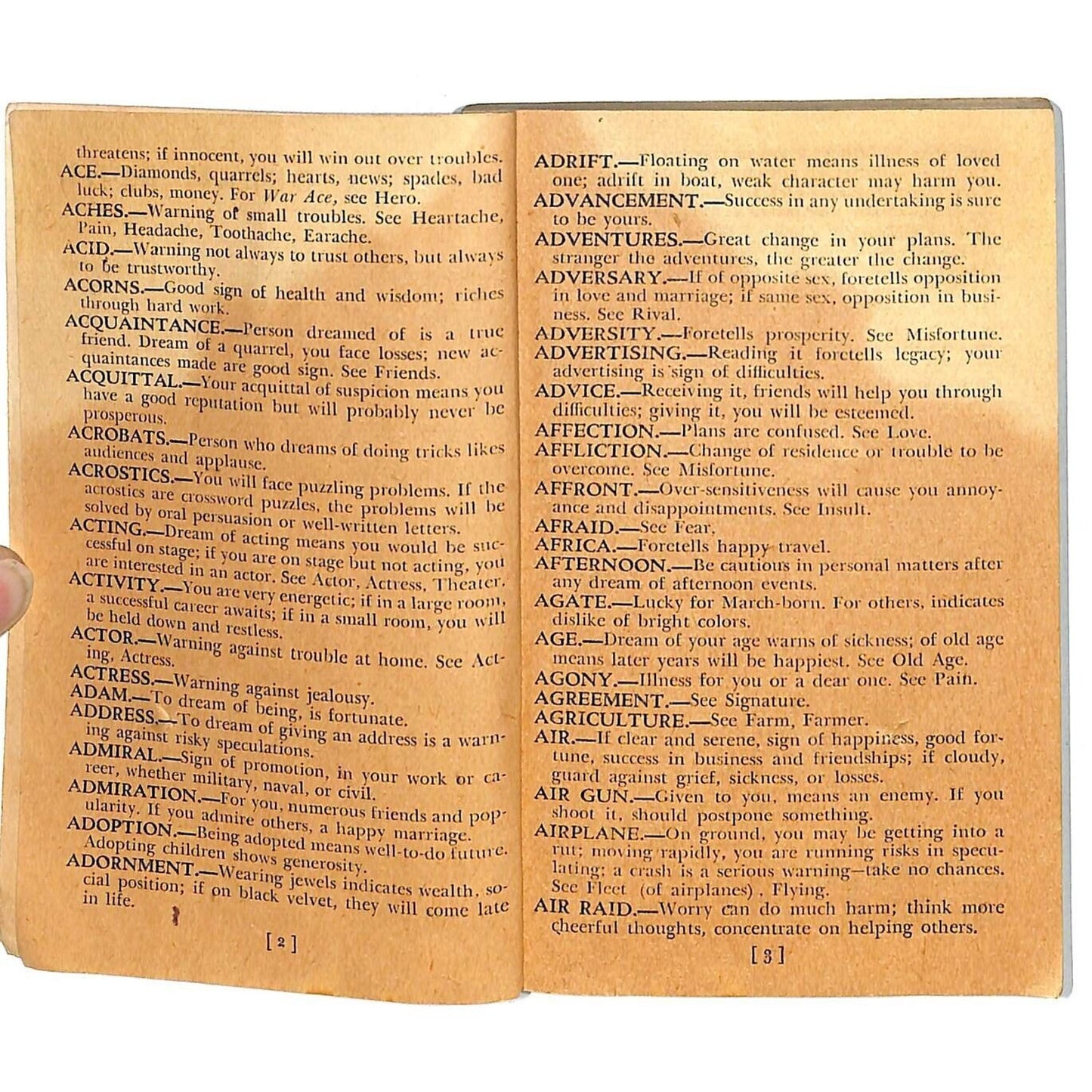 "The Master Dream Book" Dictionary for Dreams SC 3 1/2" x 5 1/4" 128pp c1945