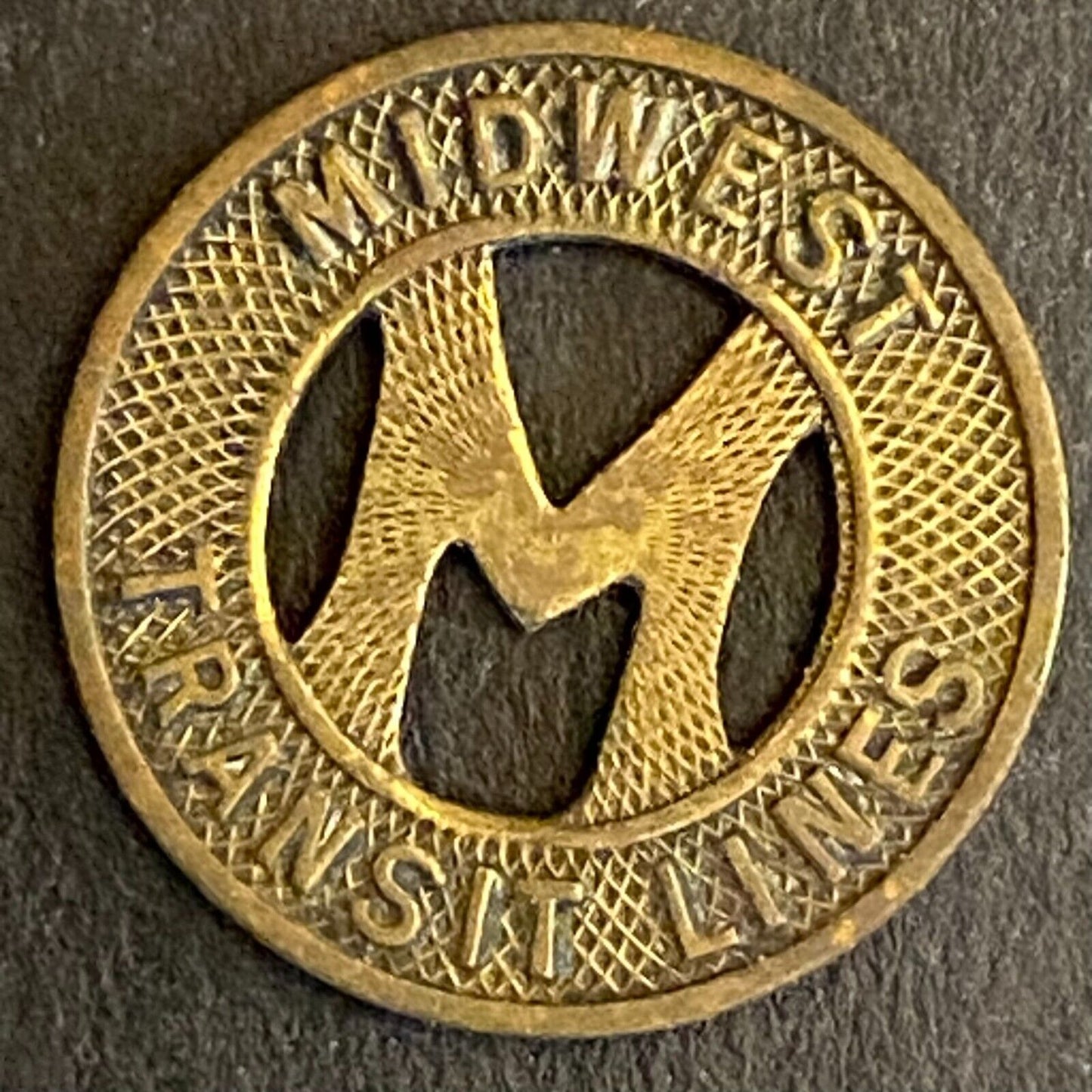 Midwest Transit Lines Ames, IA Good For One Fare Transit Token 16mm c1945 Scarce