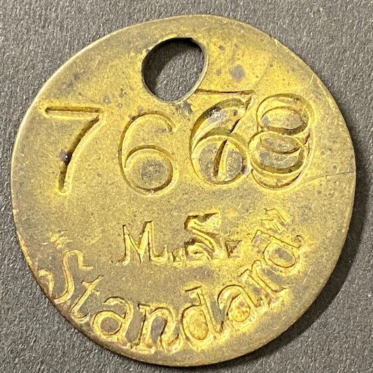 Mining Related ? M.S. Standard Brass Tool Check Token "76XX" 28.5mm +Blank (#2)