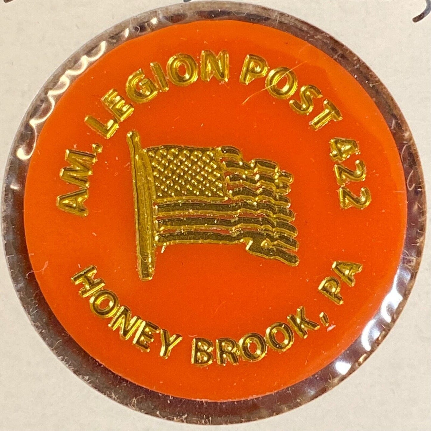 Honey Brook, PA A.M. Legion 422 c1970's-80's Plastic "Bottom Shot" Token