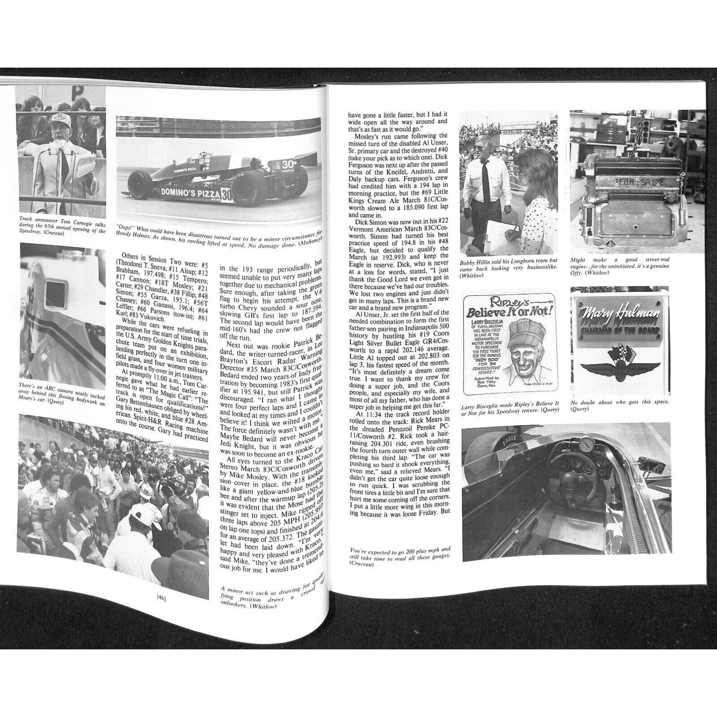 1983 Hungness Indianapolis 500 Yearbook VGC 222pp 1lb 6oz