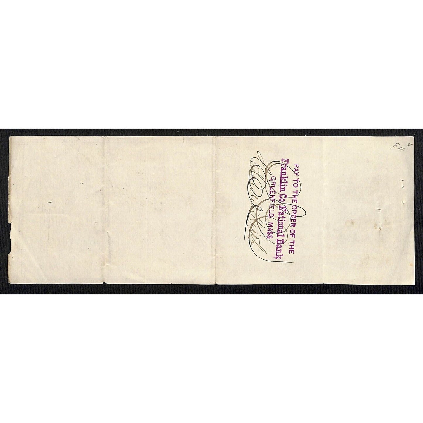 1885 Franklin County National Bank Greenfield, MA Promissory Note Charles Keith