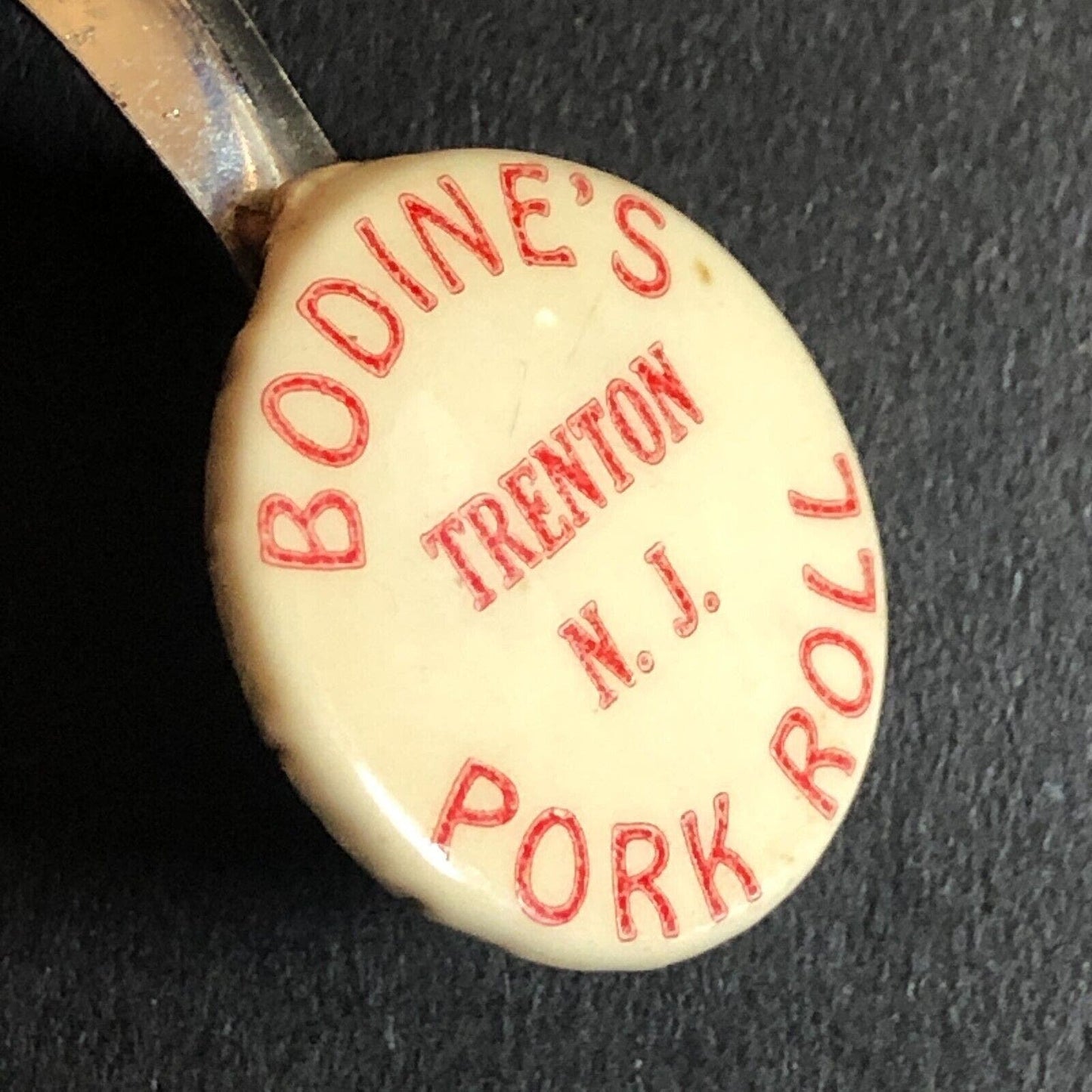 Bodnie's Pork Roll Trenton, NJ Steel Pencil Topper Advertising 18mm c1950 Scarce