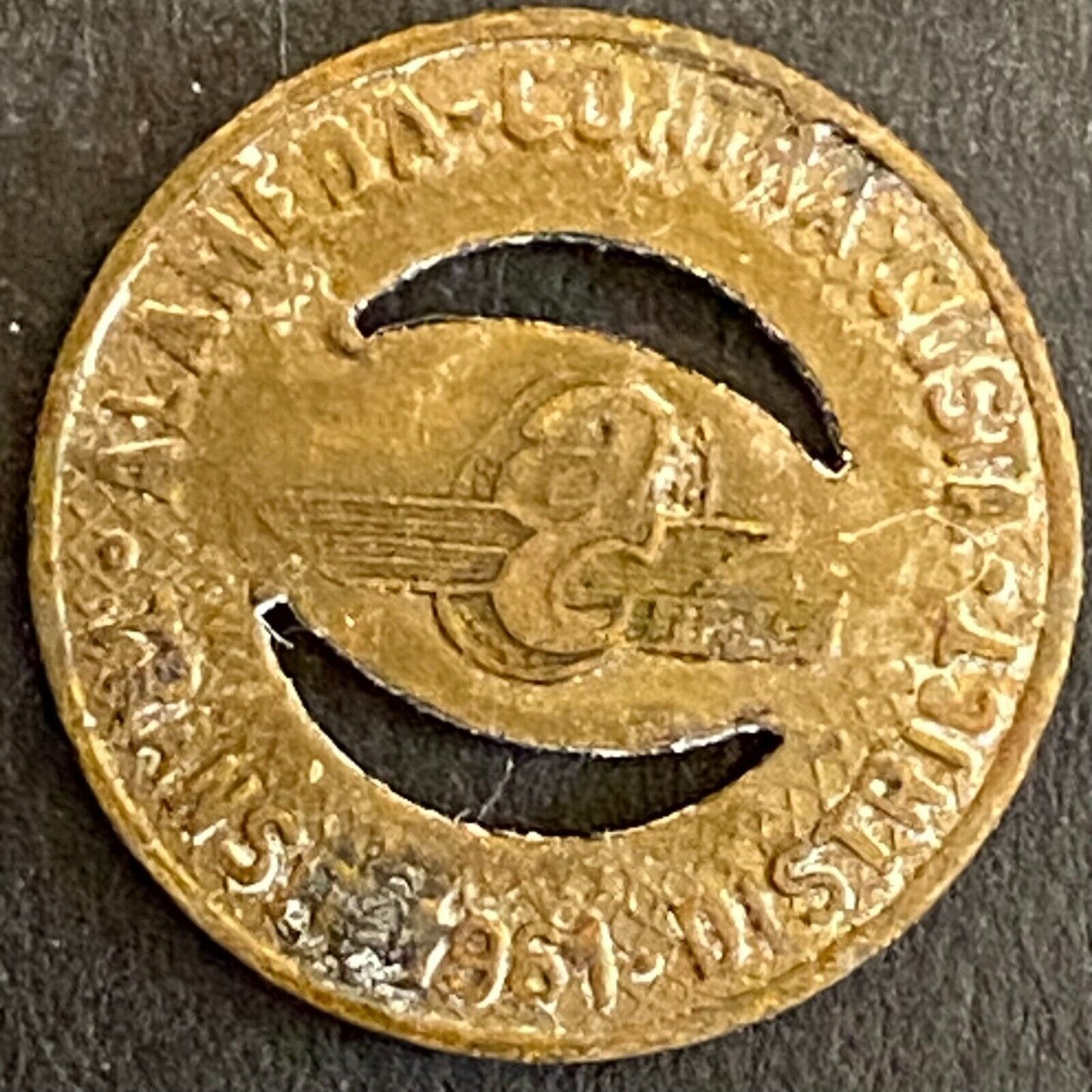 Alameda Contracosta Transit District G/F One Local Fare Token 1961 16mm