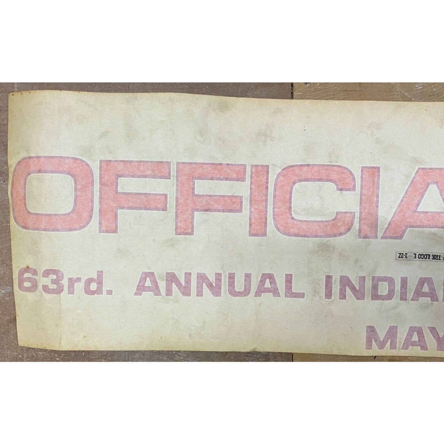 63rd Indianapolis 500 May 27 1979 "Official Truck" Ford Original Decal
